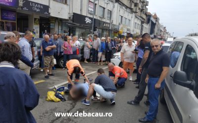 Accident cumplit în centrul Bacăului (FOTO). Doi băcăuni au fost spulberați pe trecerea de pietoni