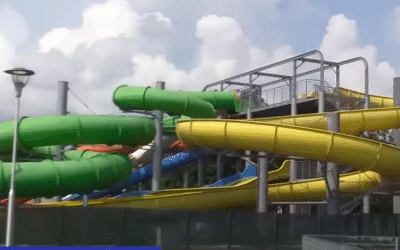 Aqua Park-ul de la Insula de Agrement Bacău, aproape de deschidere după 12 ani de așteptare (VIDEO)