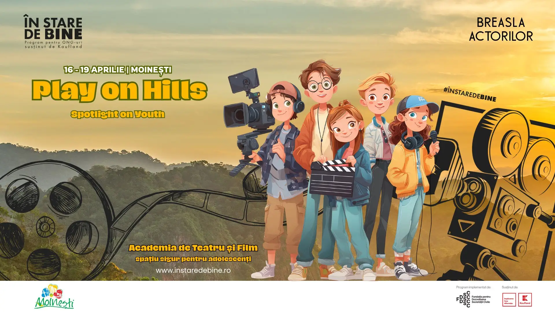 Festivalul „Play on Hills – Spotlight on Youth” a debutat la Moinești: patru zile de teatru, film și arte pentru tineri